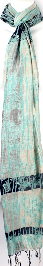 100% silk Indian handmade scarf  'tanya' green multi Style: SC/SUM16/11 image 0